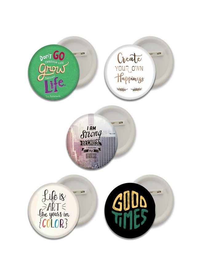 D2C Girls Motivational & Inspirational Button Badges (Pack of 5) - 'Good Time Be Strong' Pin for Bags, Backpacks & Gifts (58mm) - Image 1
